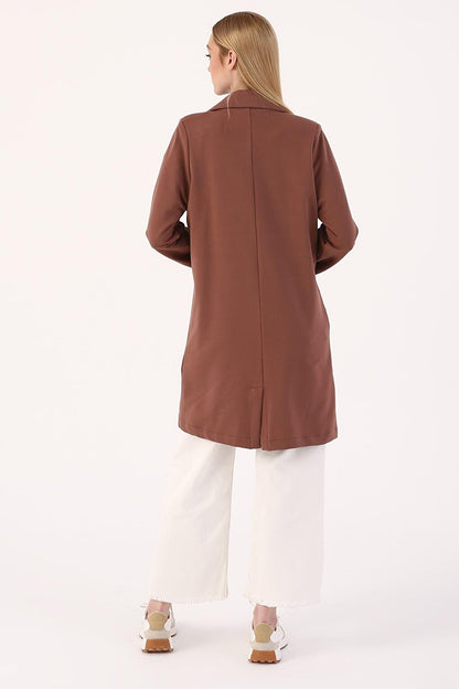 Hot Chocolate Single Button Combed Cotton Jacket