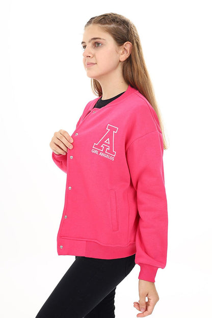 Girl's College Style A Printed Jacket 7 -13 Years Lx271