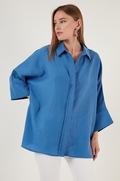 Three Quarter Sleeve Oversize Shirt 514344013