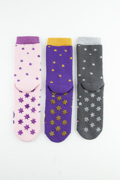 3-Piece Unicorn Non-Slip Sole Towel Children's Socks