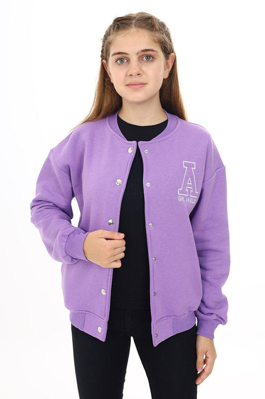 Girl's College Style A Printed Jacket 7 -13 Years Lx271