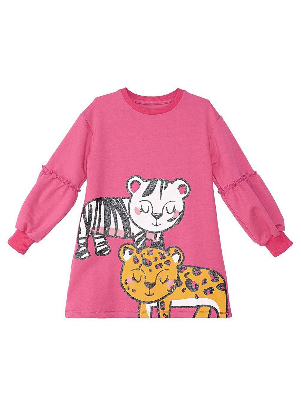 Leopard Zebra Girl's Pink Dress