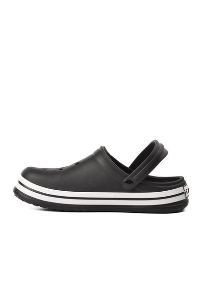 Black-White-Black Men's Sabo Slippers 5001