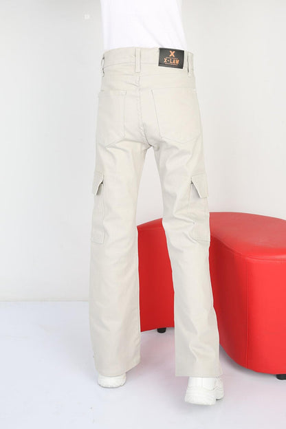 Girl's Flare Leg Linen Cargo Pants