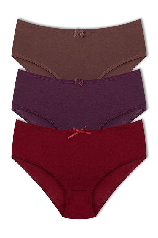 Cotton High Waist Basic Women's Panties 3-Piece