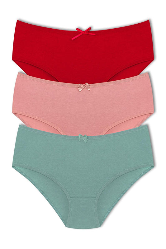 Cotton High Waist Basic Women's Panties 3-Piece