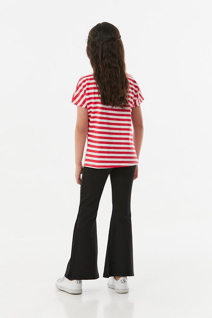 Striped Polo Neck Girls' T-Shirt