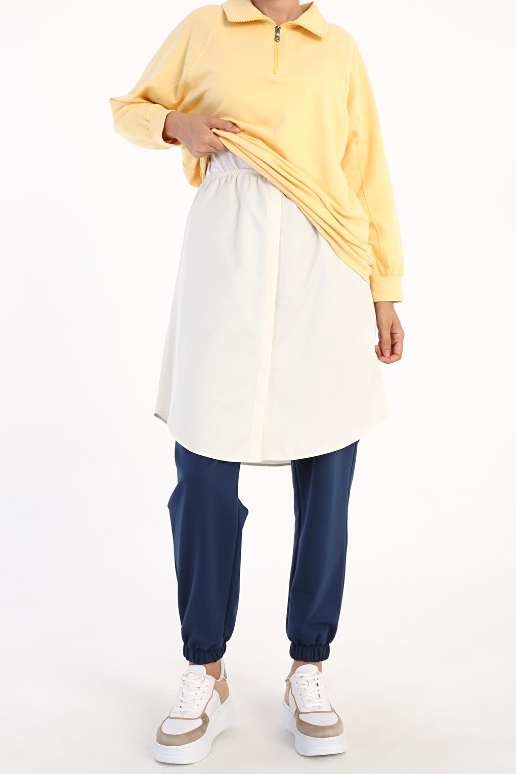 Ecru Underwear Cotton Shirt Skirt