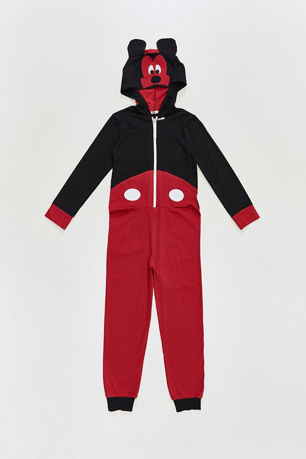 Color Blocked Hooded Girl's Jumpsuit