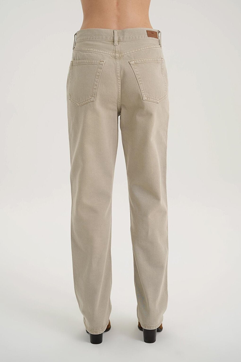 Diana Beige Color High Waist Dad Straight Fit Jean Trousers C 4517-061