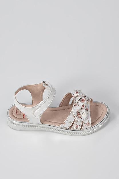 Floral White Girls Sandals