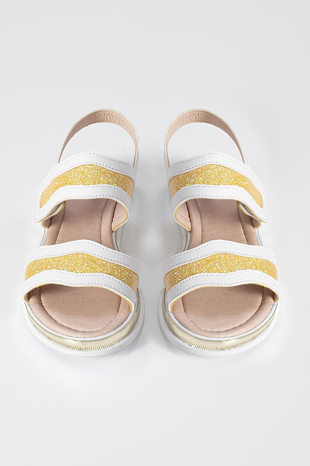 Gold-White Girls Sandals