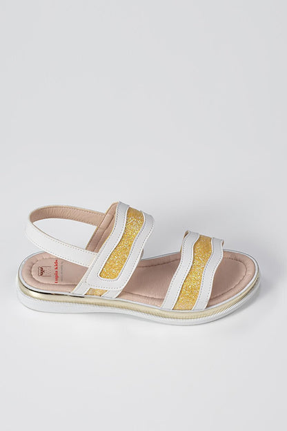 Gold-White Girls Sandals