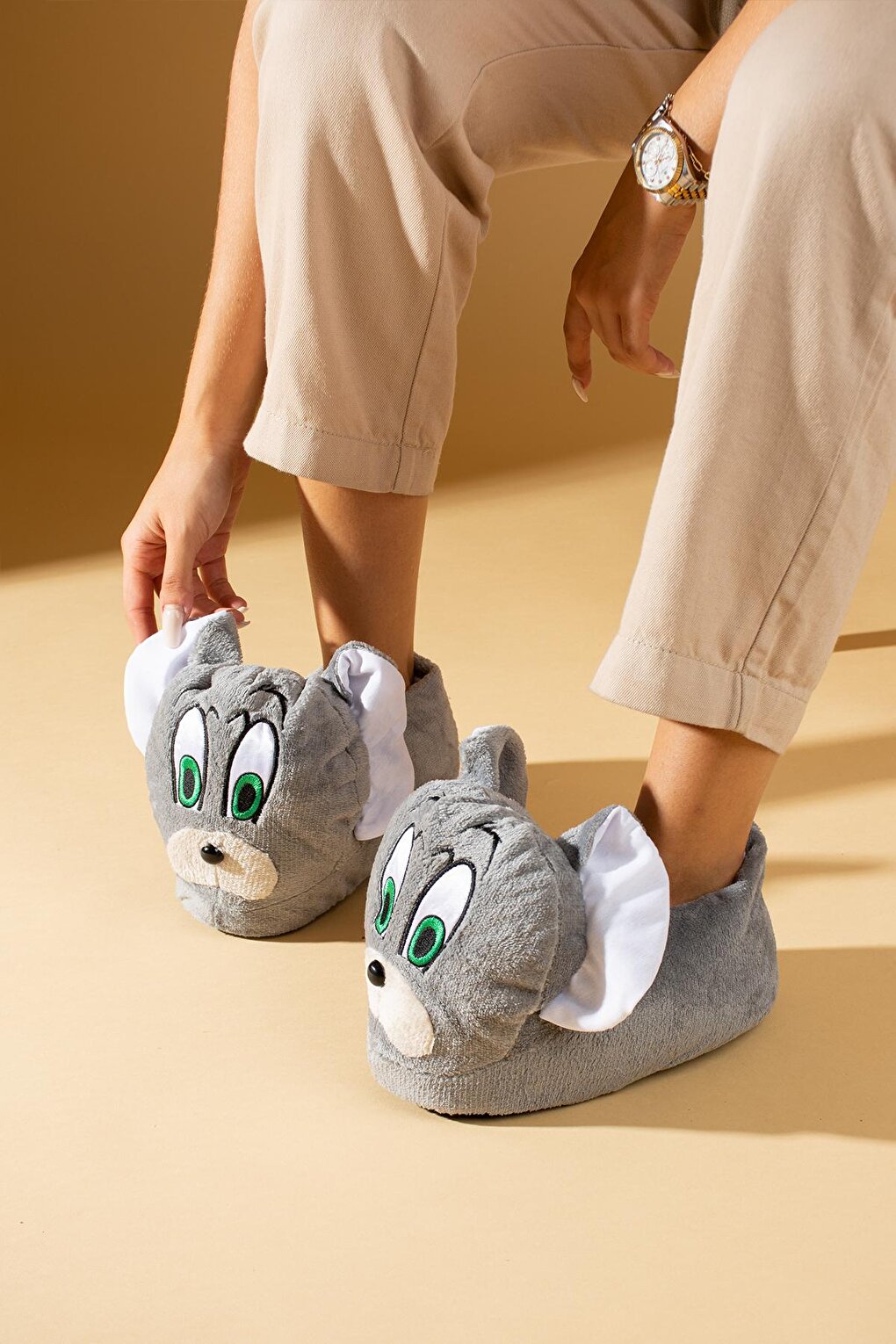 Cute Animal Figured Thermal Insole Women's Slippers P01-25-Jery