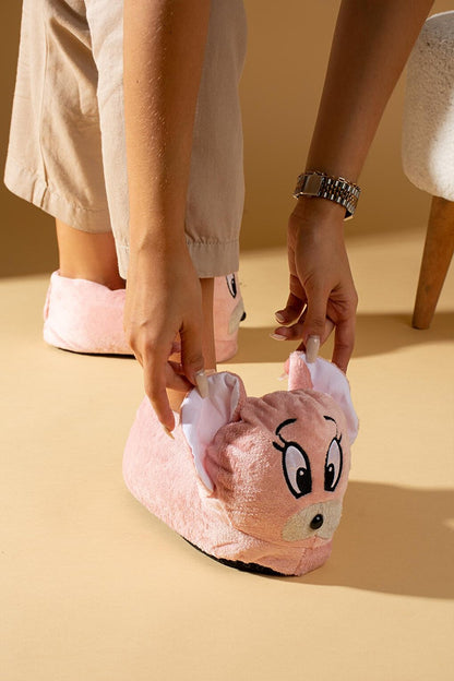 Cute Animal Figured Thermal Insole Women's Slippers P01-25-Jery