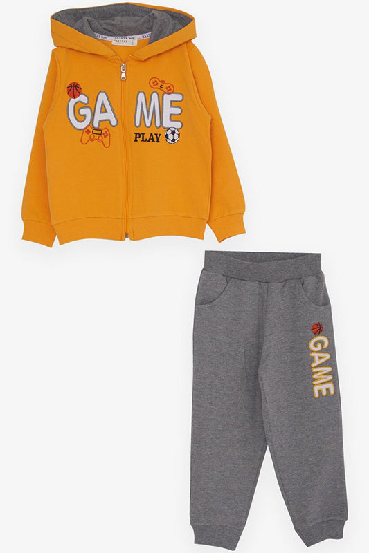 Baby Boy Tracksuit Set Game Printed Mustard Yellow (Age 1.5-2)