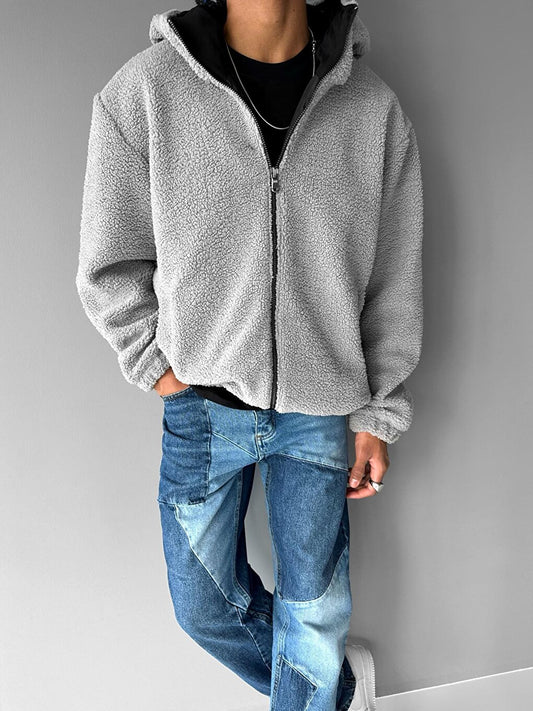 Oversize Plush Jacket Gray