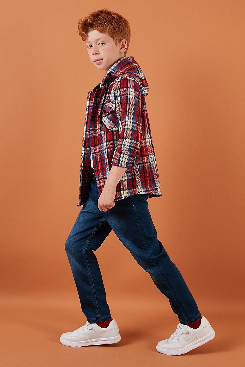 Plaid Hooded Winter Lumberjack Shirt with Pockets CF24W81779