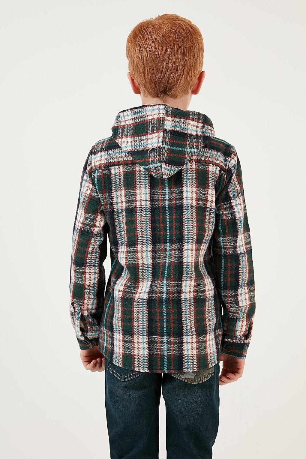 Plaid Hooded Winter Lumberjack Shirt with Pockets CF24W81779