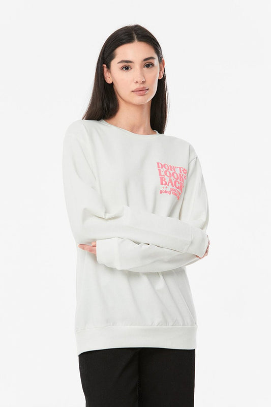 Printed Crew Neck Girl's Sweatshirt