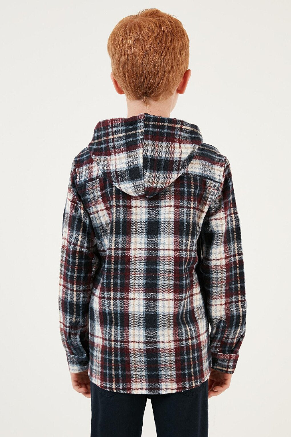 Plaid Hooded Winter Lumberjack Shirt with Pockets CF24W81779