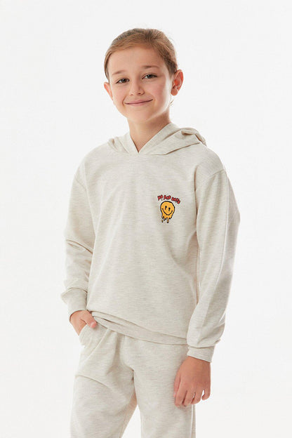 Printed Hooded Boys Tracksuit Set