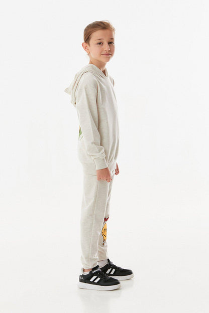 Printed Hooded Boys Tracksuit Set