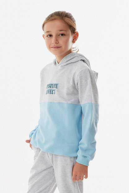 Text Printed Hooded Boys Tracksuit Set