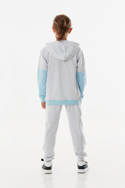 Text Printed Hooded Boys Tracksuit Set