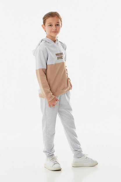 Text Printed Hooded Boys Tracksuit Set