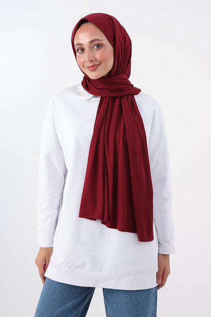 Burgundy Cotton Viscose Blend Combed Cotton Shawl