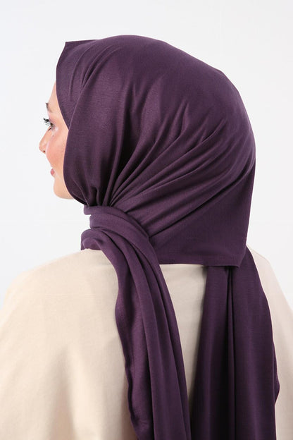 Purple Cotton Viscose Blend Combed Shawl