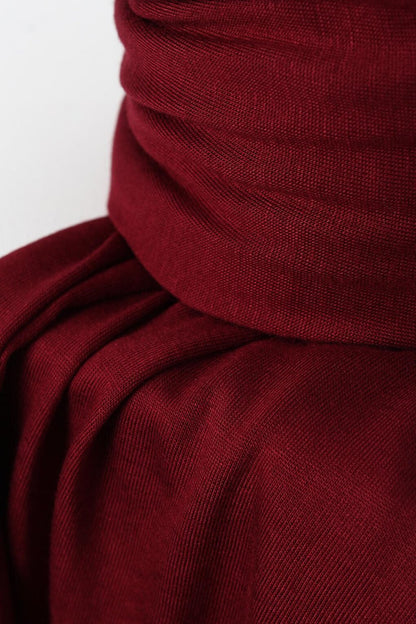 Burgundy Cotton Viscose Blend Combed Cotton Shawl