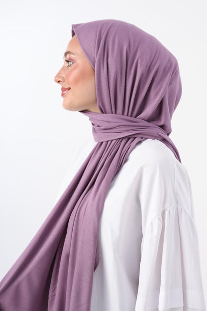 Lilac Cotton Viscose Blend Combed Shawl