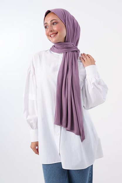 Lilac Cotton Viscose Blend Combed Shawl