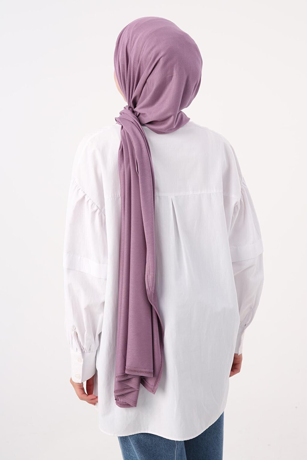 Lilac Cotton Viscose Blend Combed Shawl