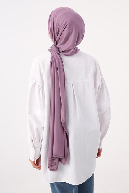 Lilac Cotton Viscose Blend Combed Shawl