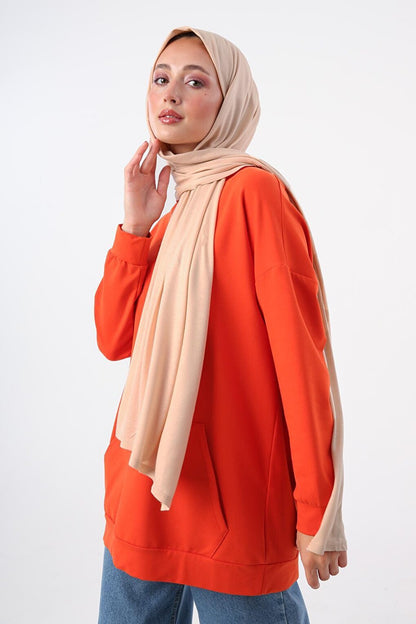 Beige Cotton Viscose Blend Combed Cotton Shawl