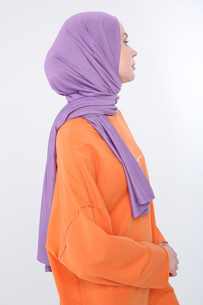 Dark Lilac Double Stitched Combed Cotton Shawl