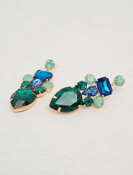 Emerald Green Crystal Stone Earrings