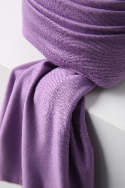 Dark Lilac Double Stitched Combed Cotton Shawl