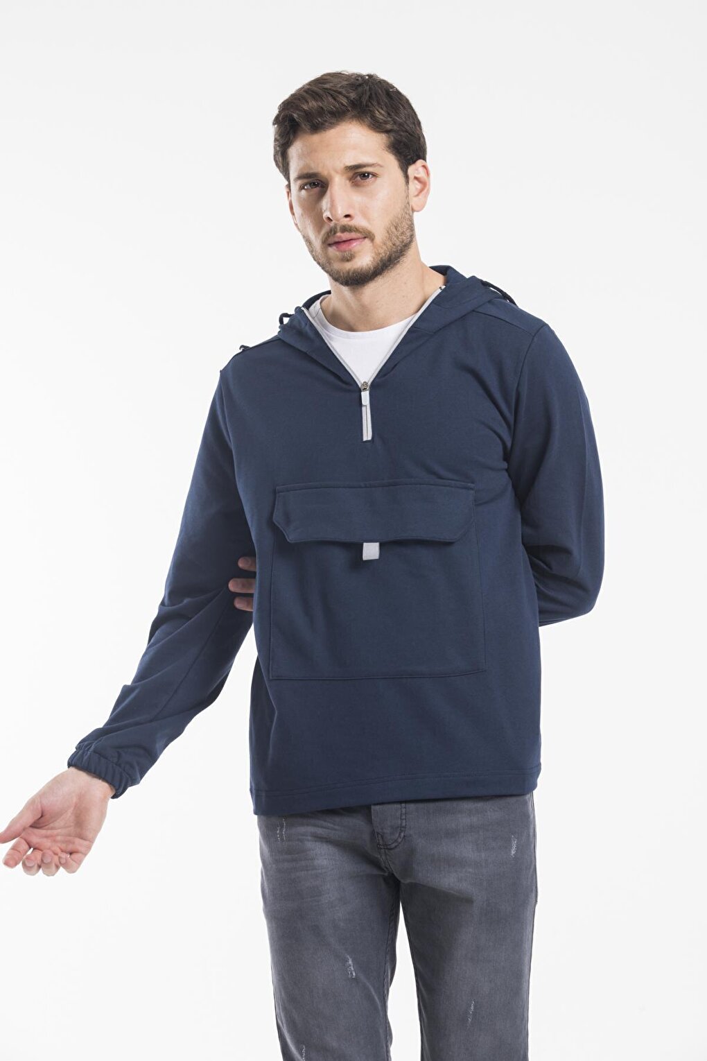 Men's Hooded Half Zipper Thin Sweatshirt SPR 20K52