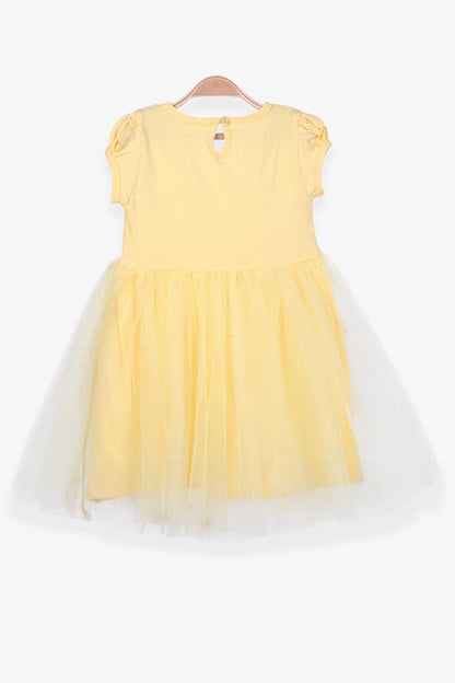 Girl's Dress Yellow with Floral Embroidery (Age 4)