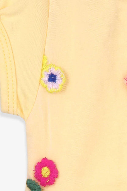 Girl's Dress Yellow with Floral Embroidery (Age 4)