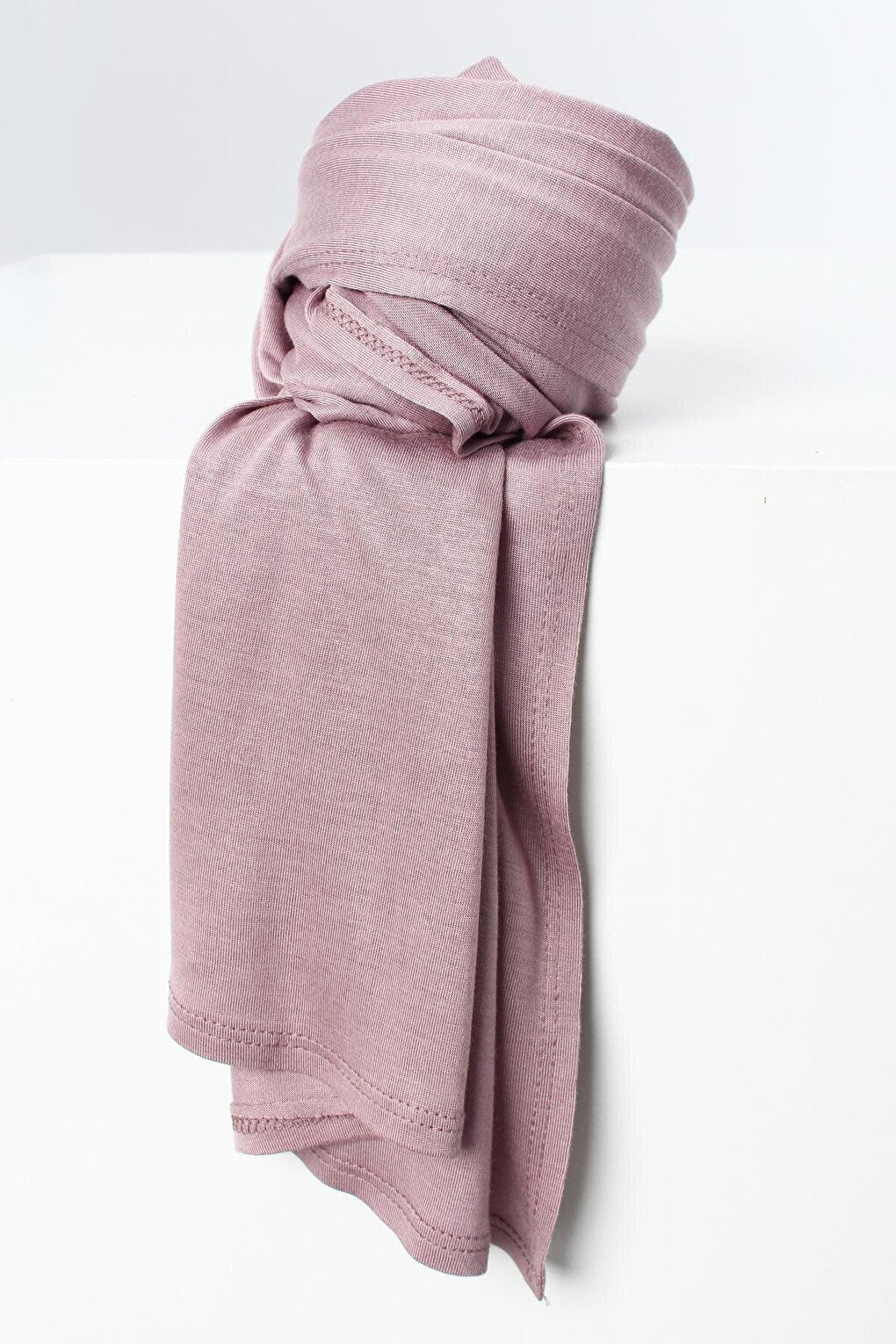 Dusty Rose Cotton Viscose Blend Combed Shawl