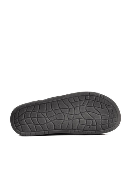 64.003 Black Double Striped Men's Slippers