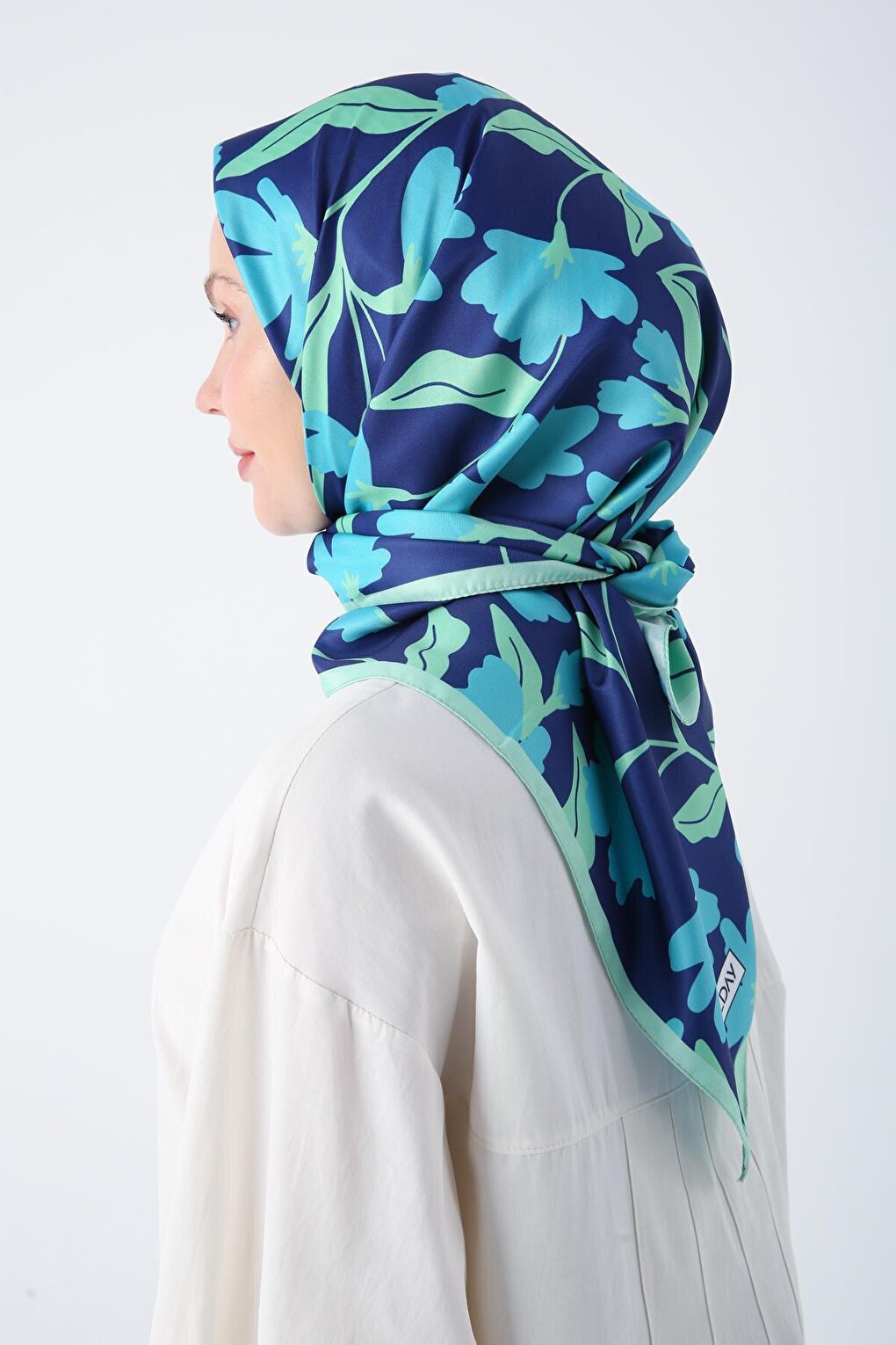 Purple Patterned Twill Diana Scarf