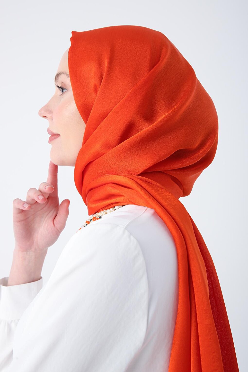 Orange Plain Janjan Shawl