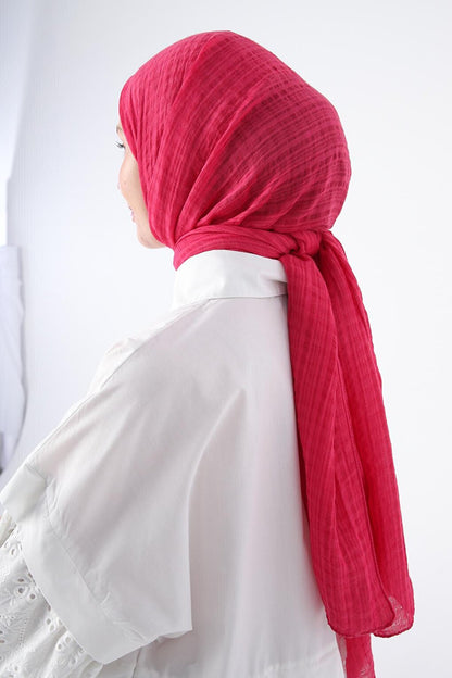 Pink Striped Cotton Shawl