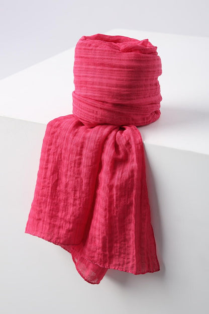 Pink Striped Cotton Shawl